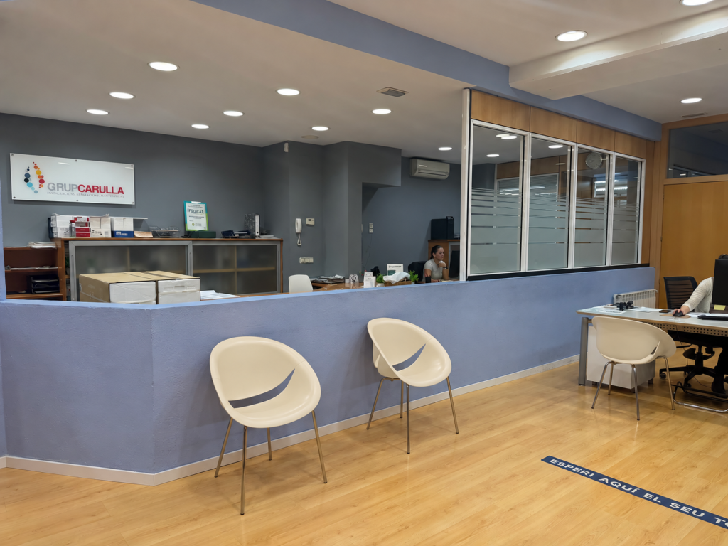 Recepció de les oficines de Grup Carulla